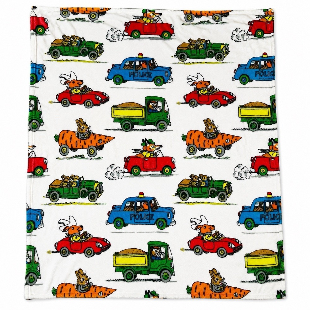 Richard Scarry Franco Busytown Blanket 72x46 Cars Trucks Oversized Throw